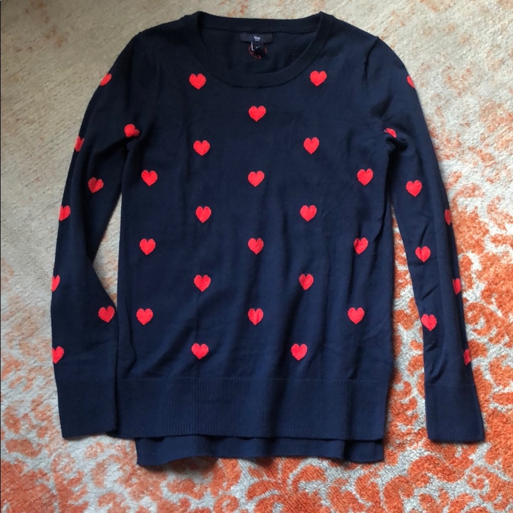 Gap Navy Blue Hearts Sweater